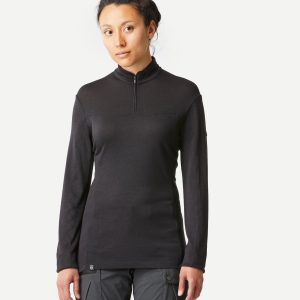 Simond Women's Long-sleeved Merino Zipped Neck T-shirt - MT500