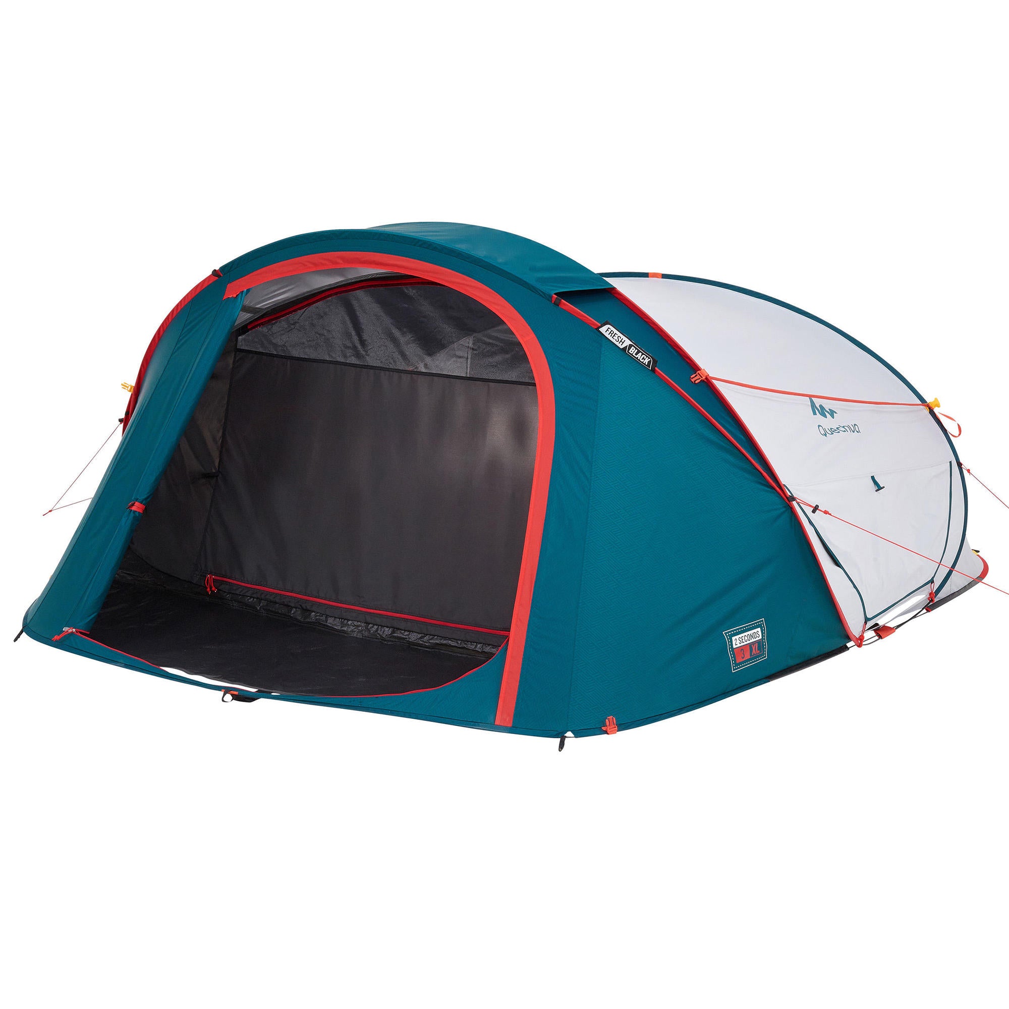 Quechua 2 Second XL Fresh & Black Waterproof Pop Up Camping Tent 3 Person - Image 2