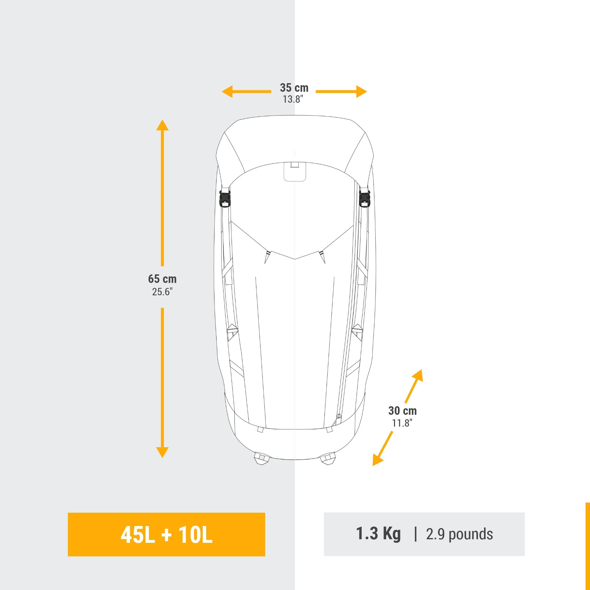 Forclaz Women's Ultralight Backpacking Backpack 45+10 L - MT900 UL - Image 6