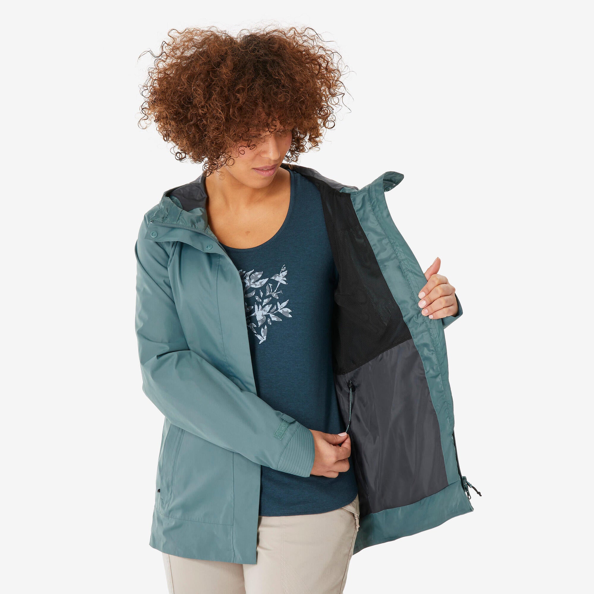 Quechua Women's NH500 Waterproof Hiking Rain Jacket - Image 16